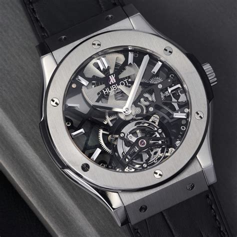 Hublot Classic Fusion Skeleton Tourbillon Titanium Dial